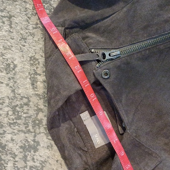 Asos Cloud grey suede biker jacket 0 XS - Picture 15 of 16